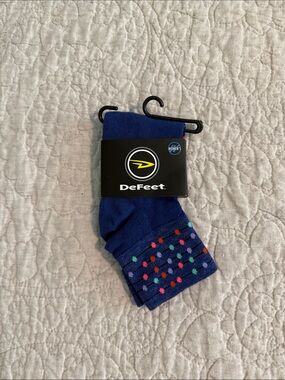 Women's Navy Blue Polka Dot Crew Socks